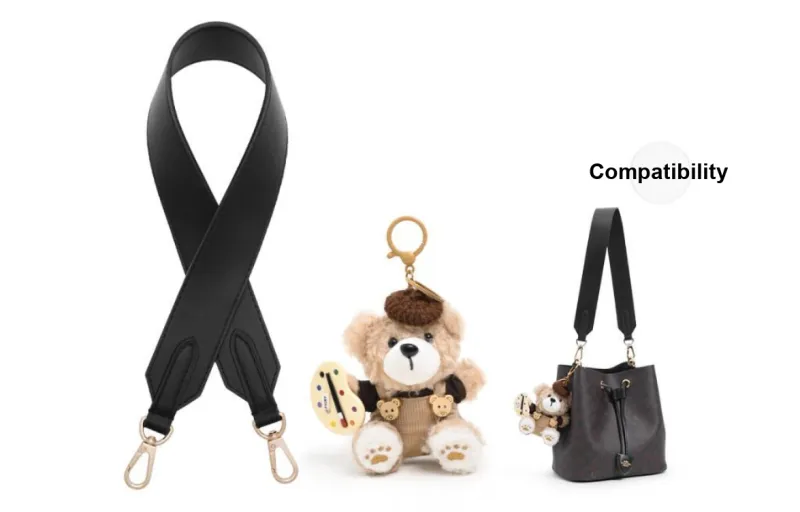 Lan Bao Fan Microfiber Bag Strap Women's Black/White-0