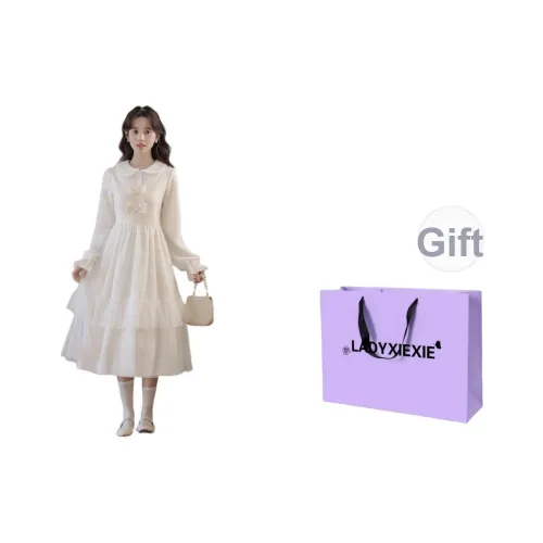 LADYXIEXIE Длинное платье с длинными рукавами женское