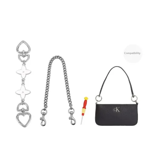 Alloy Metal Bag Shoulder Strap Women's Silver
