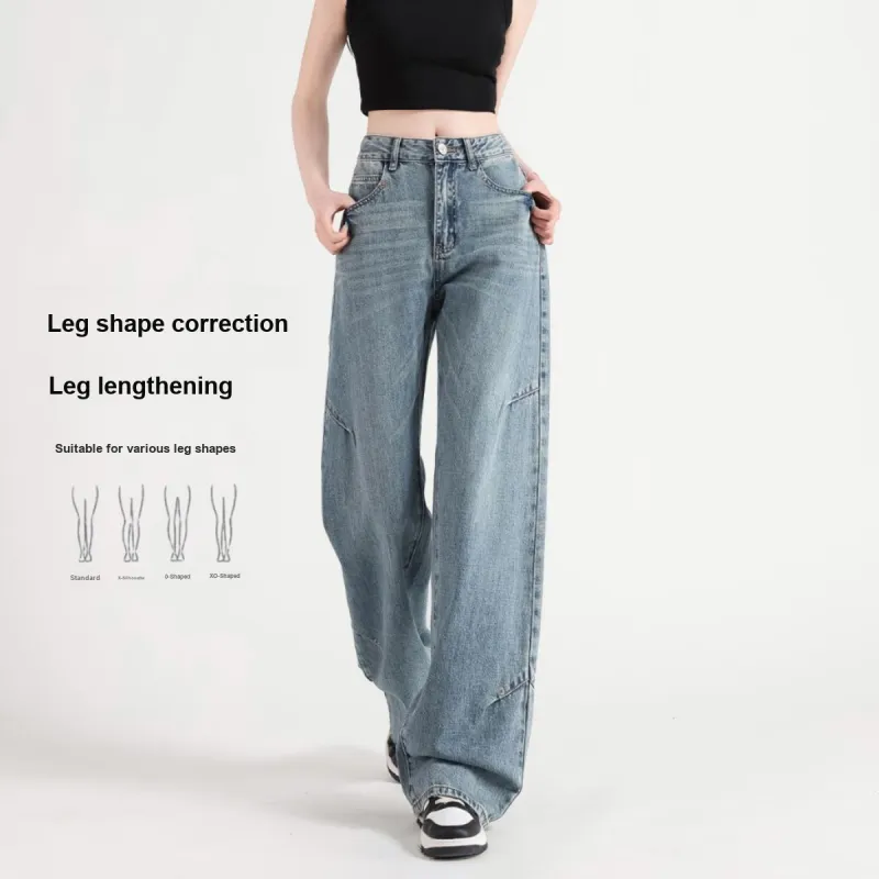 FAWENXIANGZI Jeans Women's Nostalgic Blue-2