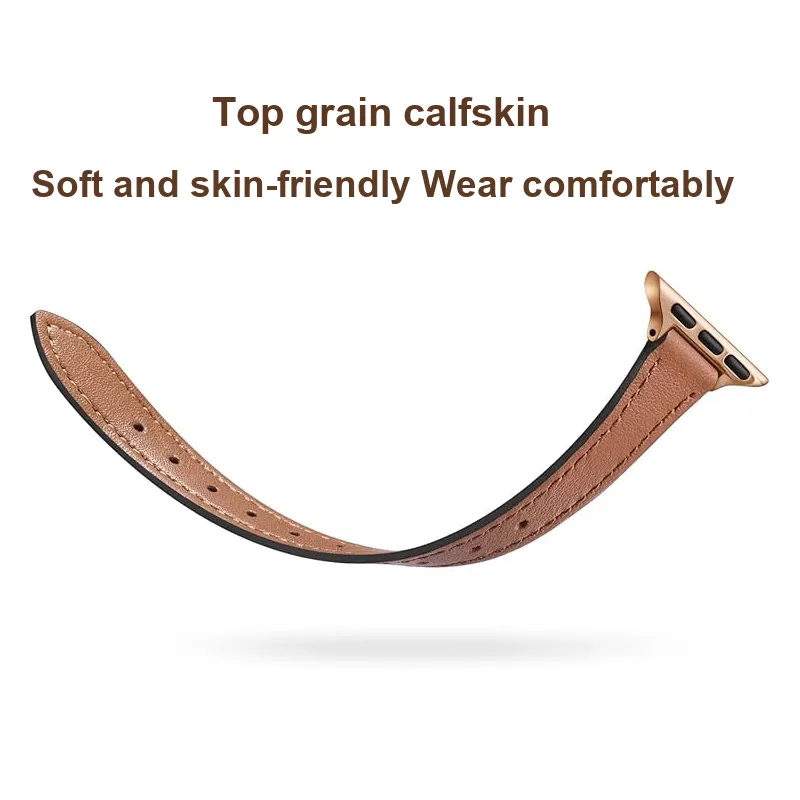 FUDIEN Watch Band Apple Compatibility Cowhide Leather Material-3