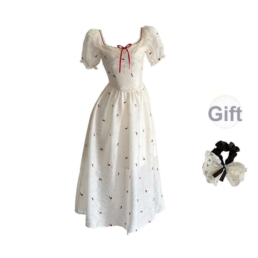 PAVEA Short Sleeved Dress Women's White Comes With Hair Tie