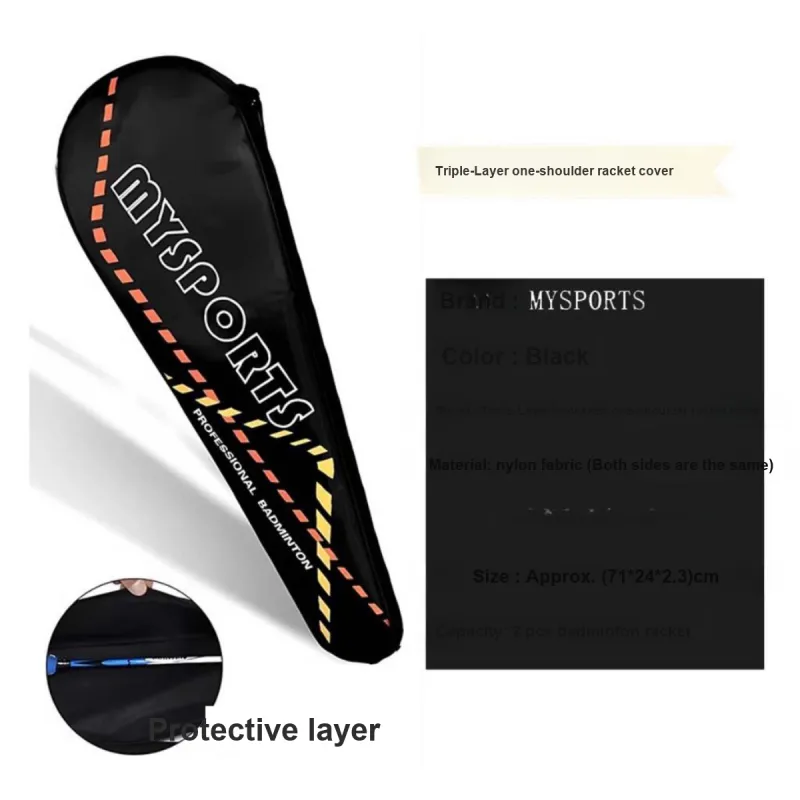 Mysports Badminton Racket Bags 2 Pcs Pack Sporty Style Shoulder Bag Unisex Sun Protection Insulation-11