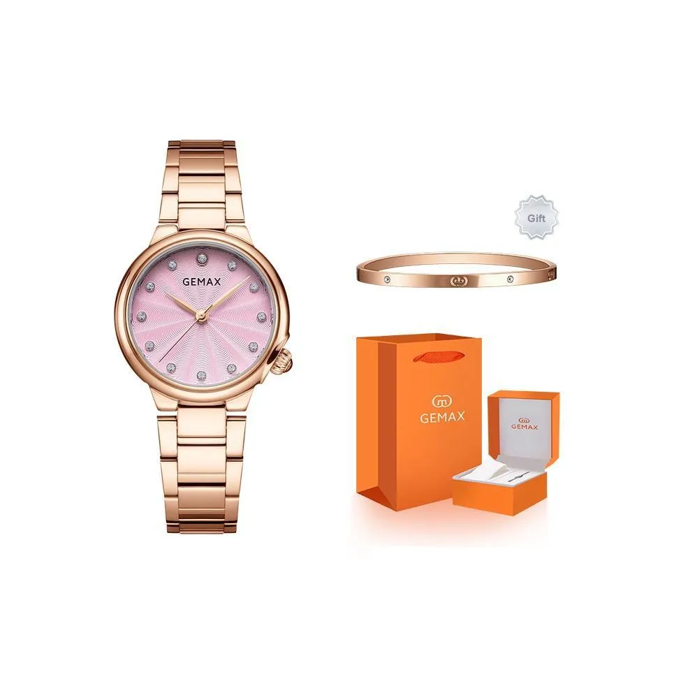 GEMAX Кварцевый Movement Женские часы 28 мм Розовые
