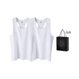 2 Pack (White+White) 100% cotton Moisture-Wicking/Athletic Fit/Slim Fit