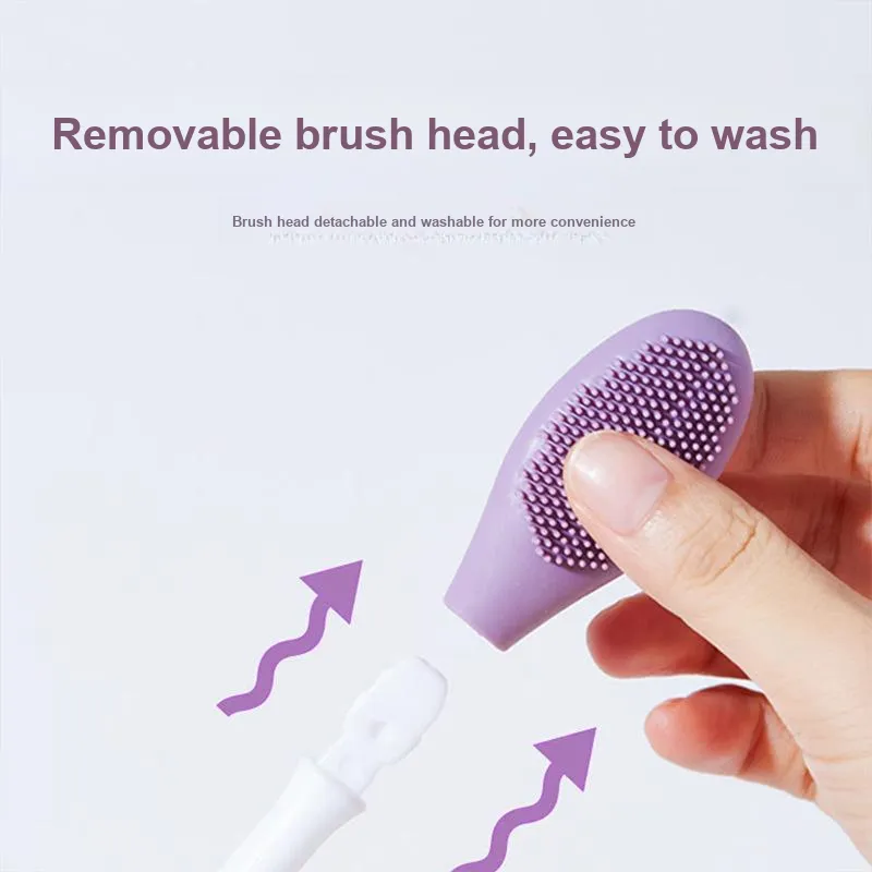 Pleasant Language Silicone Digging Scrapers 2 in 1 Dual Head Non Adhesive Facial Massage Facial Mask Brush-2