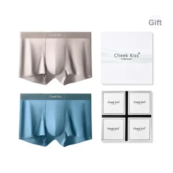 Cheekkiss Underwear Gift Box Men's Mulberry Silk Gusset Boxer Shorts 2 Pack