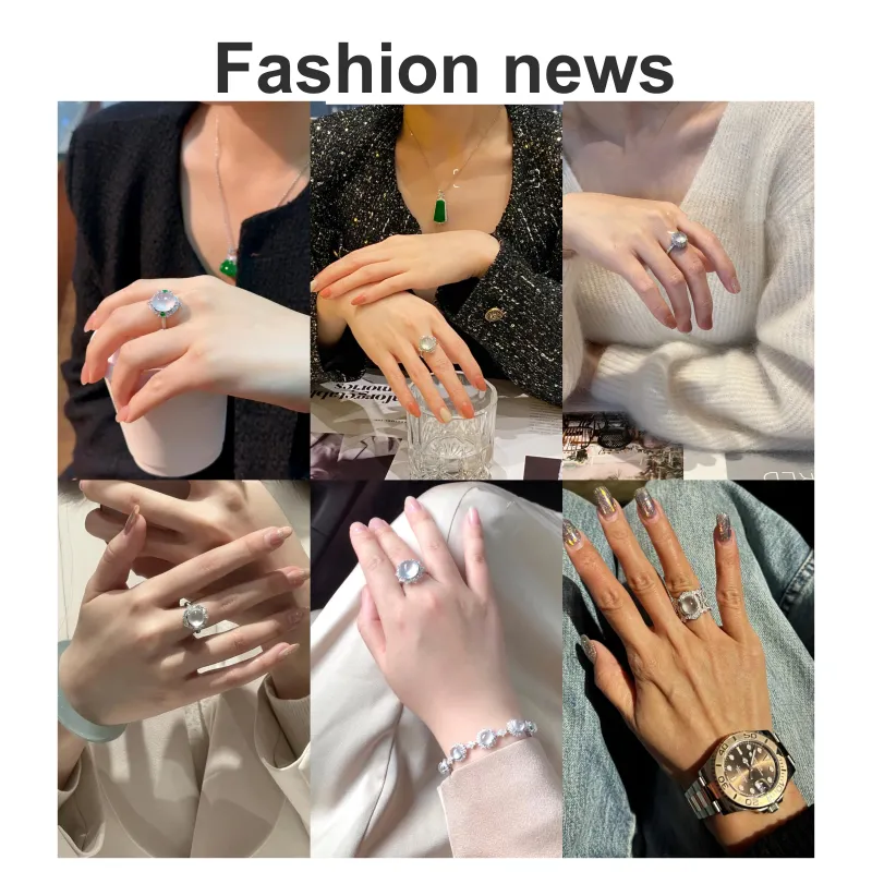 FUNNXI Natural Chalcedony Rings Women's-2