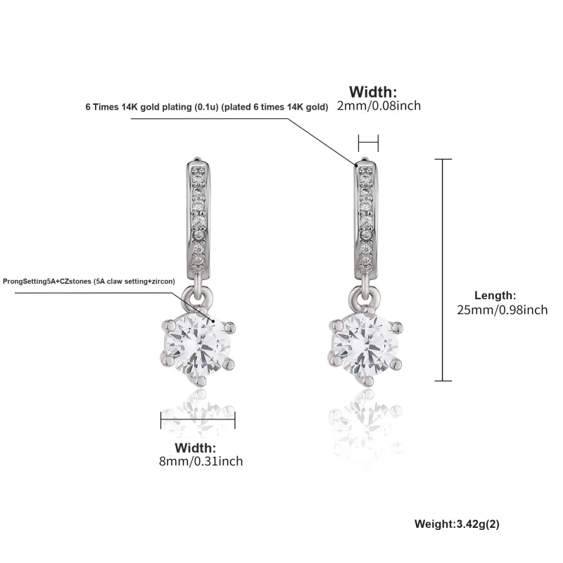 Vegetarian Zircon Stud Earrings Women's-3