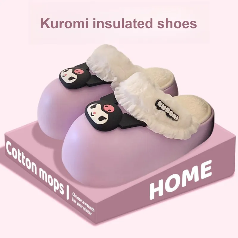 SHIGUDE x Sanrio Kulomi Indoor Cotton Slipper Women's, Purple-1