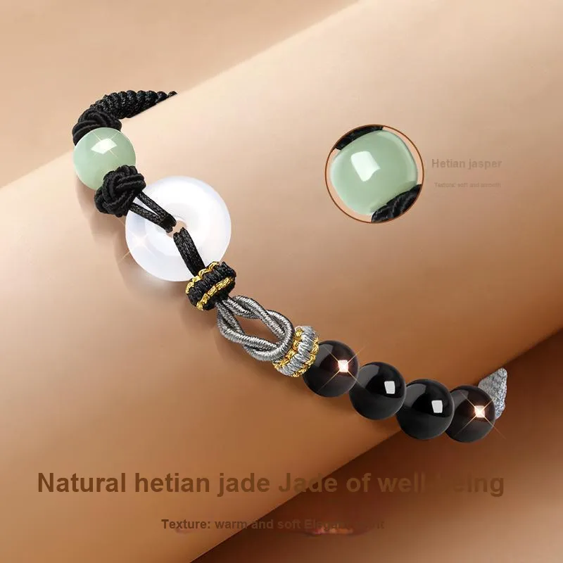 EAST BEAUTY Bracelets Pale Greenish White Jade Men's-2