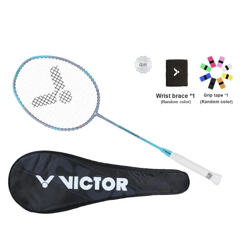 VICTOR Assault TK HMRL Badminton Rackets Offensive Hard Head Entry Level Unisex Single Grip Aqua Blue-5