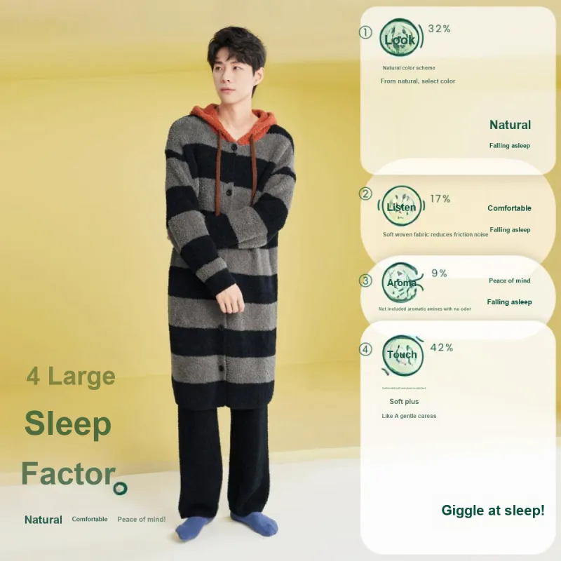 Aannsfam Pajama Set Men's Brick Tea-2