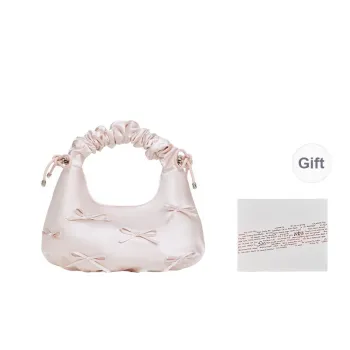 CHARLES&KEITH Fabric Handbag Medium Size Women's Baby Pink Light Pink