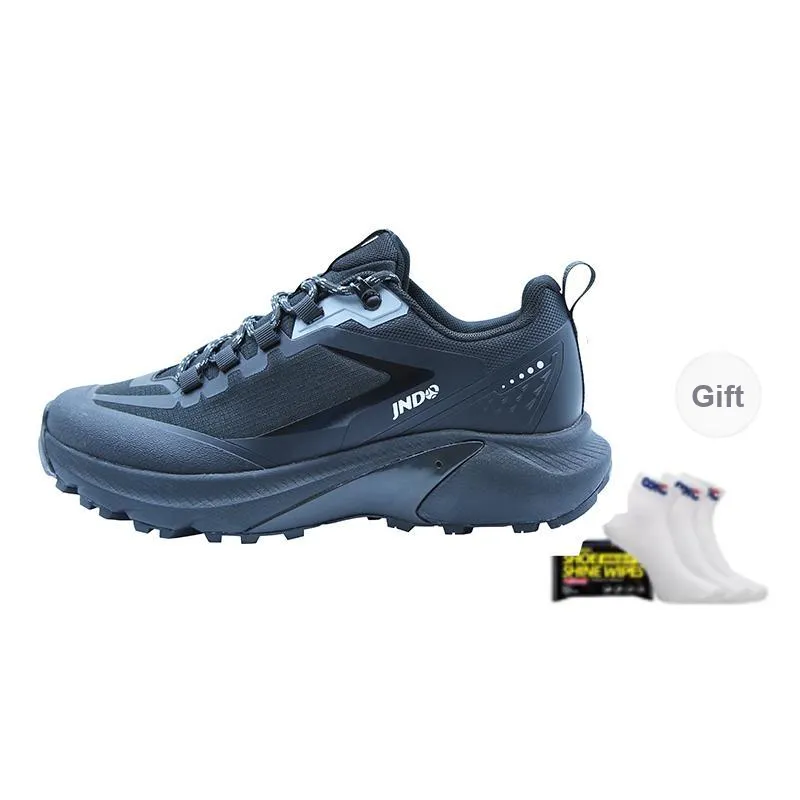 JNDO Anti Slip And Wear Resistant Breathable Low Top Sprint Running Shoes Unisex Blue Black-1