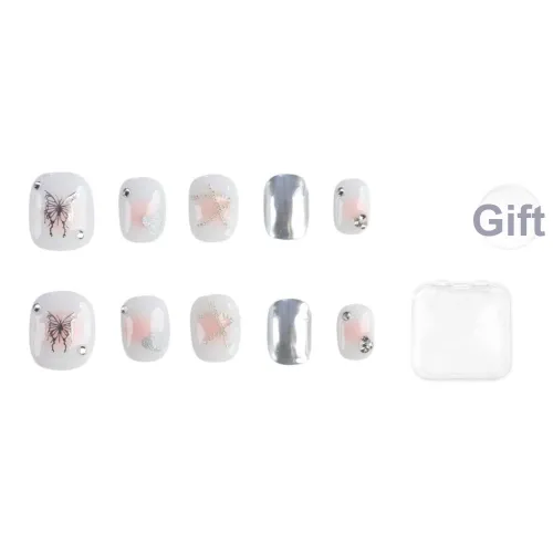 Song Biography Позолоченный Осветляющий Бабочка Осветляющий Смешанный Мода Лак для ногтей False Nail Короткий LADDER 15 мм