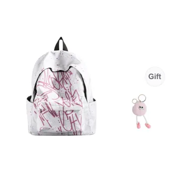 Yalu Waterproof Fabric Backpack Regular Unisex Pink Graffiti/Blue Graffiti/Gray Graffiti