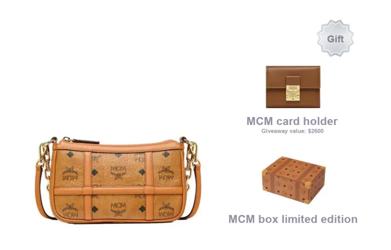 MCM Delmy Visetos Artificial Leather Pochette, Shoulder Bag, Crossbody Bag Women's Cognac-6