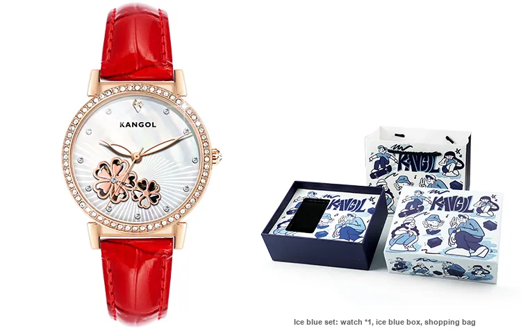 KANGOL Automatic Mechanical Movement Genuine Leather Strap Watch Women's Watch White Dial KANGOL-K316-13