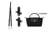 Black with Silver Buckle (Lonyfame Perforated Abrasion-Resistant Buckle+Shoulder Strap)