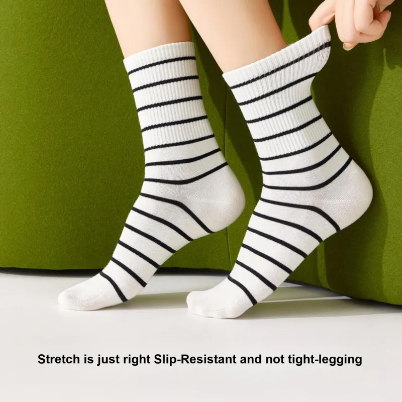 Temooues Mid Calf Socks Women's Shopping Bag Combo Set-13
