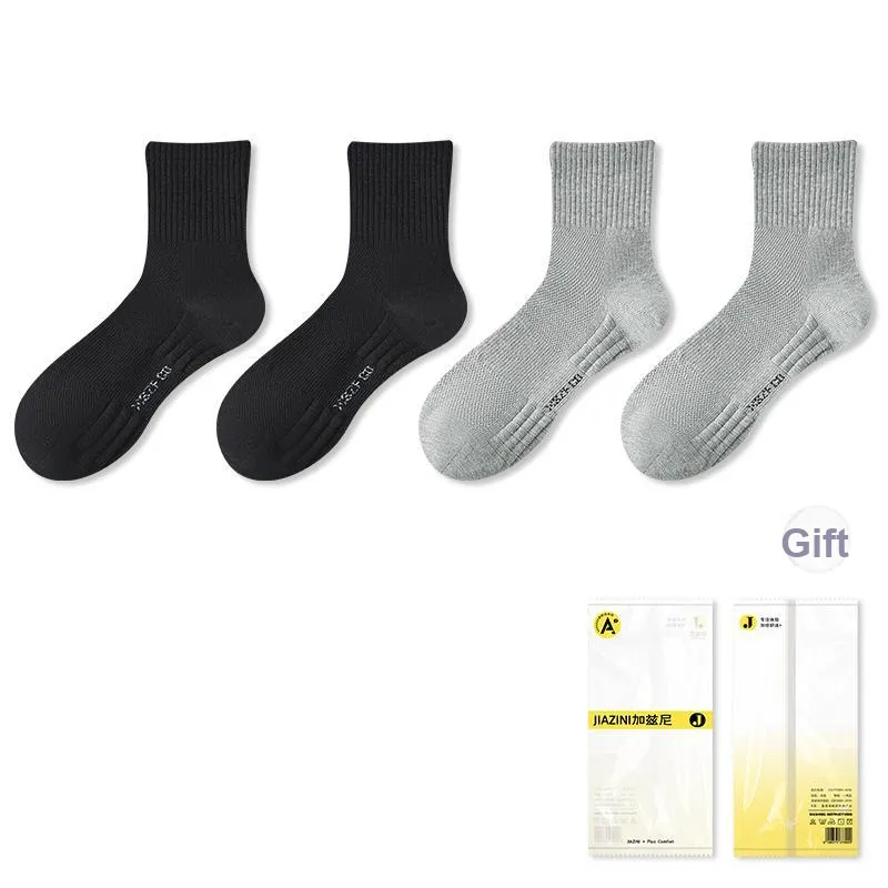 JIAZINI Mid Calf Socks Men's 4 Pack-12