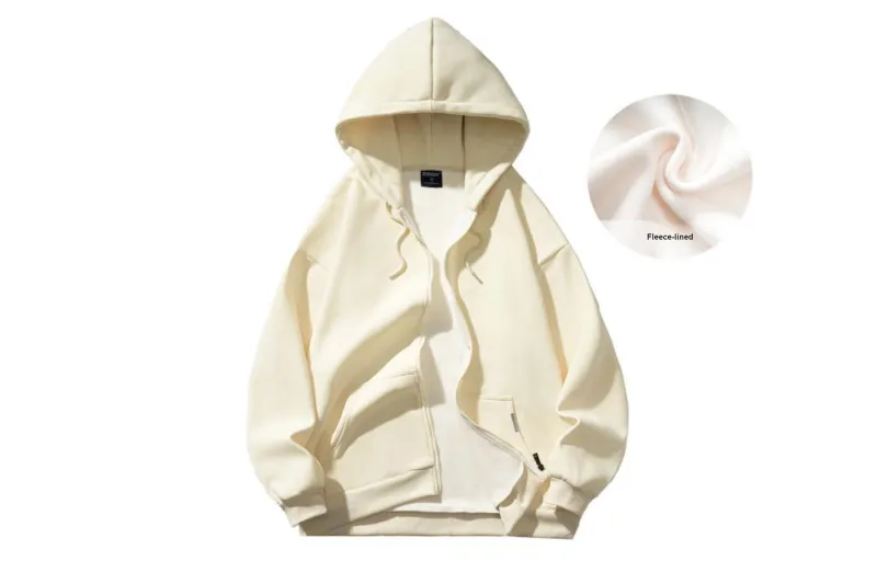 ZMOH Plain Net Series Cardigan Sweatshirt Unisex Couple's-16