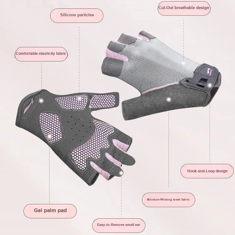 LiNing Fitness Gloves Protective Cotton Polyester Female-2