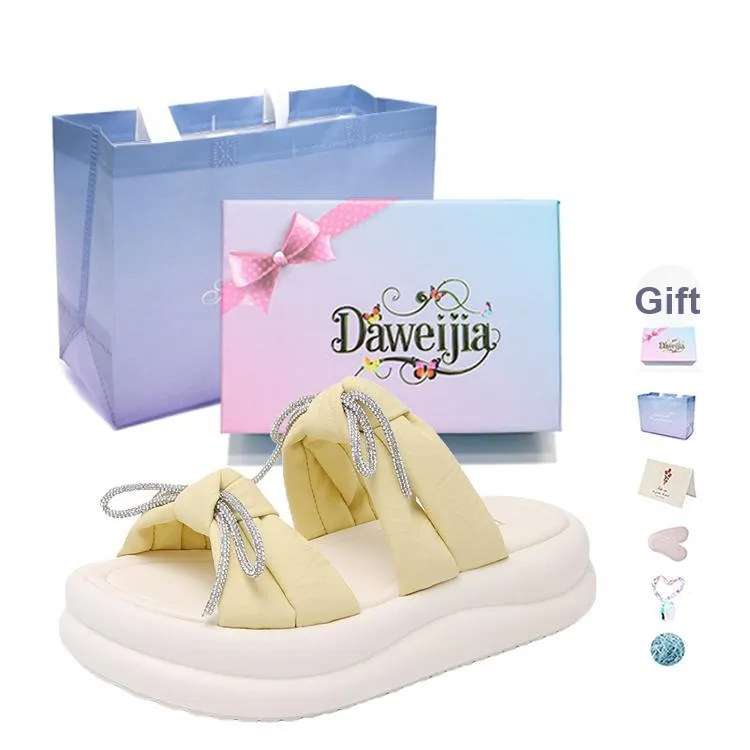 Dawei's House Rubber Sole Slip Resistant Quick Dry Antibacterial Cushioning Slide Slippers Women's Gift Box Set-13
