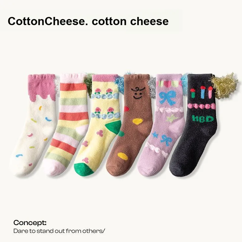 COTTON CHEESE Mid Calf Socks Women's 3 Pack-1