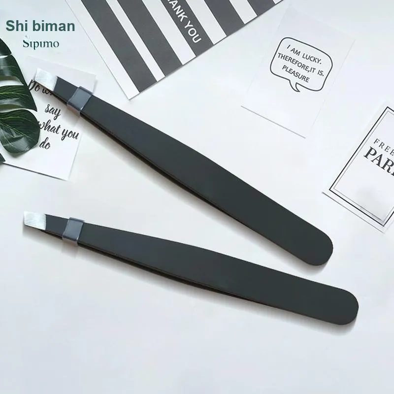 SIPIMO Beveled Stainless Steel Tongs Portable Set Of 2-1