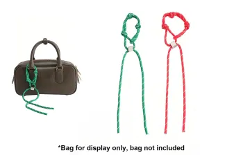 Luxury Care Artisan Workshop Fabric Portable Briefcase Woven Hand Rope Pendant Bag Strap Women's Green