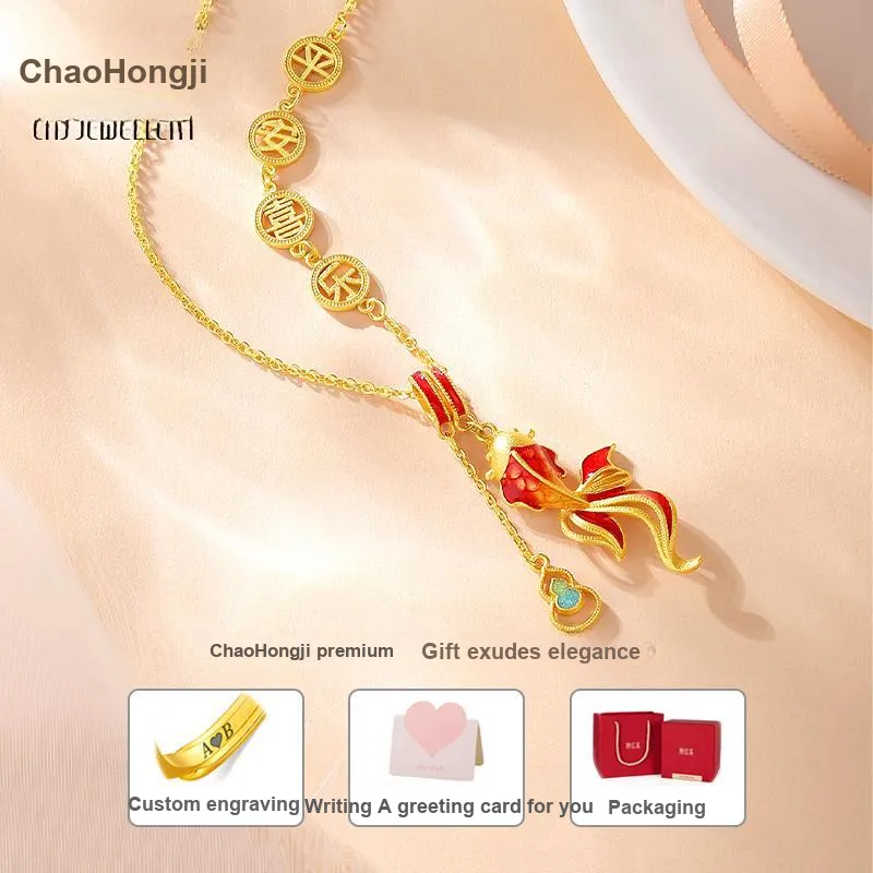 CHAOHONGJI S925 Silver Enamel Paintings Necklaces Women's-3