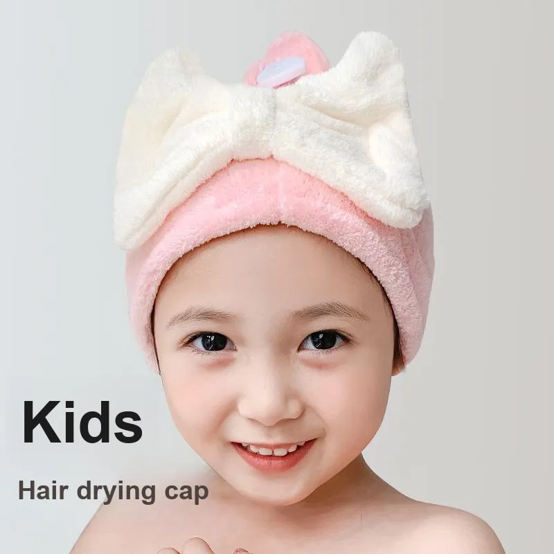 JINGLINGLONG Large Bowknot Quick Dry Hair Drying Tool For Fast And Efficient Hair Care Kids Type A Hair Drying Cap-2