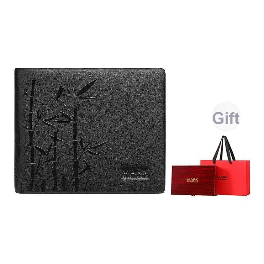 FAIRWHALE Кошелек из натуральной коровьей кожи мужской черный