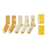[5 Pack]Yellow Embroidery+Yellow Jacquard+Ecru Embroidery+Ecru Jacquard+Ecru Full Body Floral