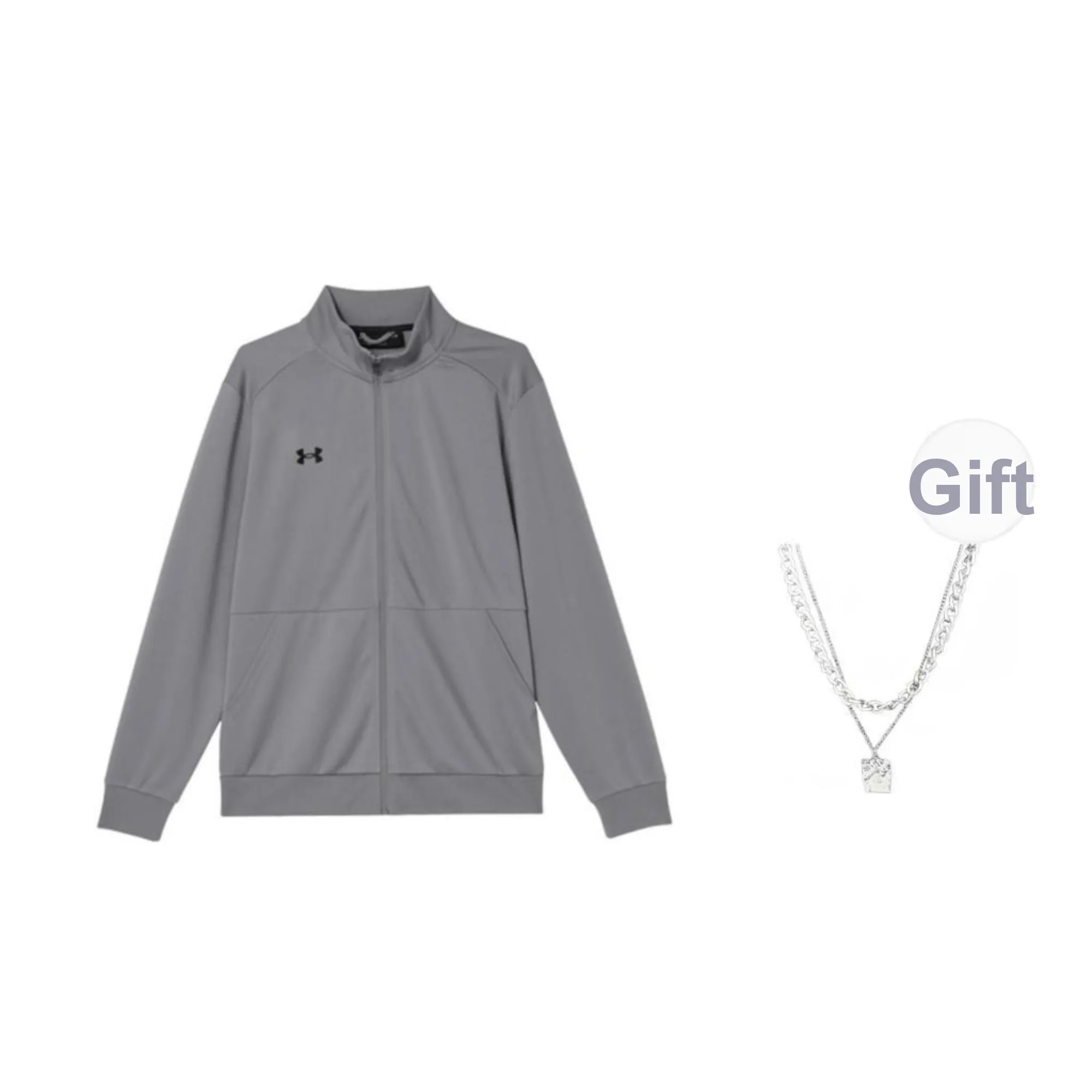 Under Armour Jackets Coats Unisex Gray Comes With Necklace