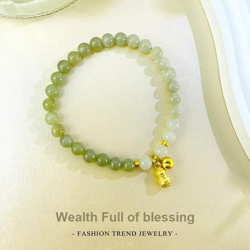 Love Hetian Jade Bracelets Pale Greenish White Jade Women's-6