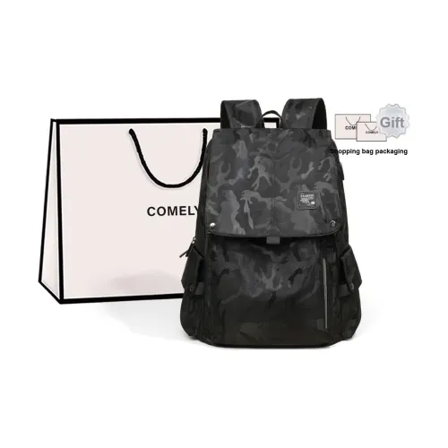 COMELY Oxford Backpack Large Unisex Camouflage Black