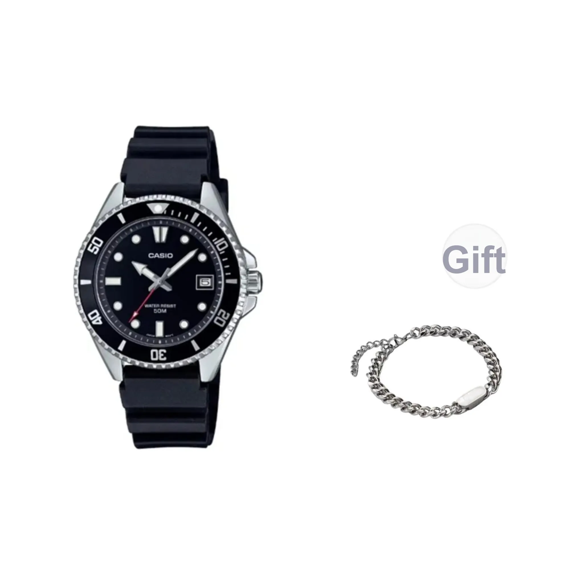 CASIO Кварцевый механизм Часы Мужские Черный циферблат