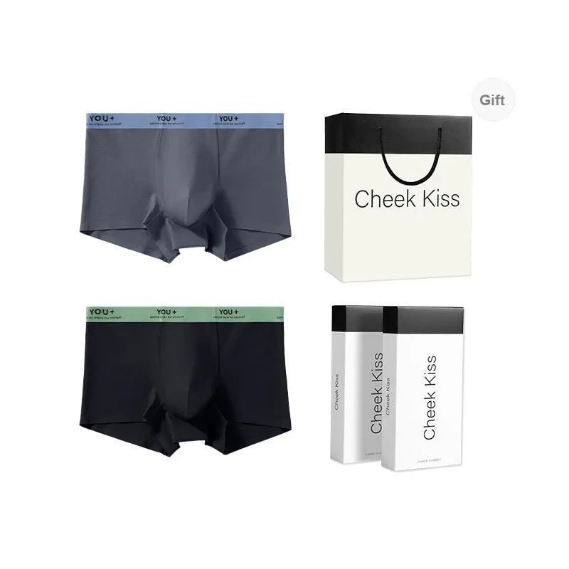 Cheekkiss Underpants Men's Seamless Breathable Boxer Shorts Gift Box Set-7