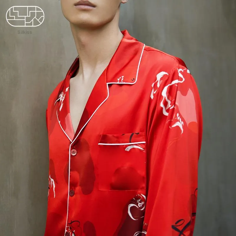 SILKISS Pajama Set Men's Year Of The Snake Print-3