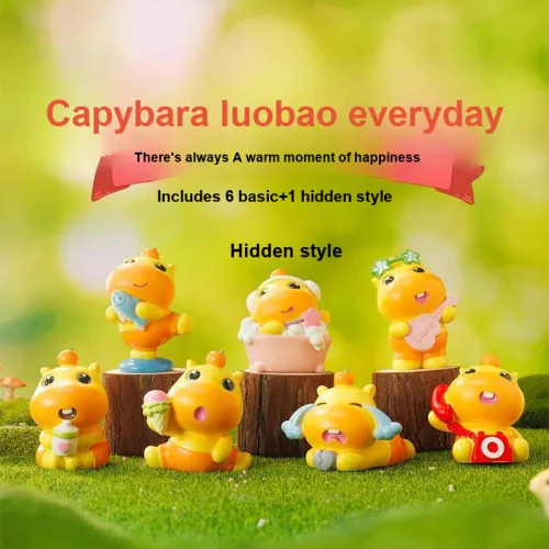 BANLI Милый Capybara Lulu Слепые коробки Один Mystery Коробка Целая коробка 6 шт