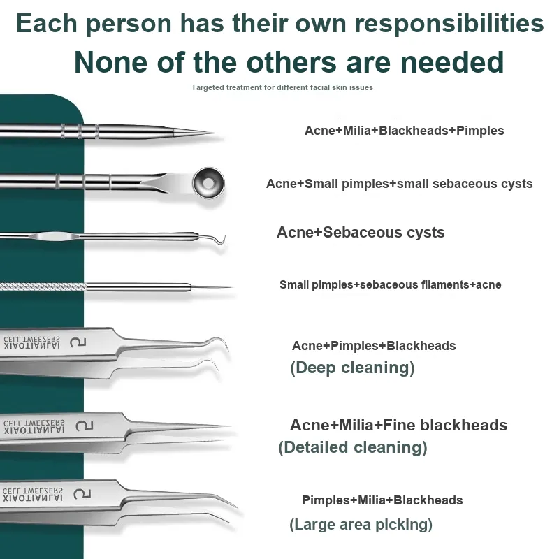 XIAOTIANLAI Beauty Clinic Blackhead Extraction Tool, Cell Pincher For Removing Blackheads, Pimple Squeezing Tool Set-1