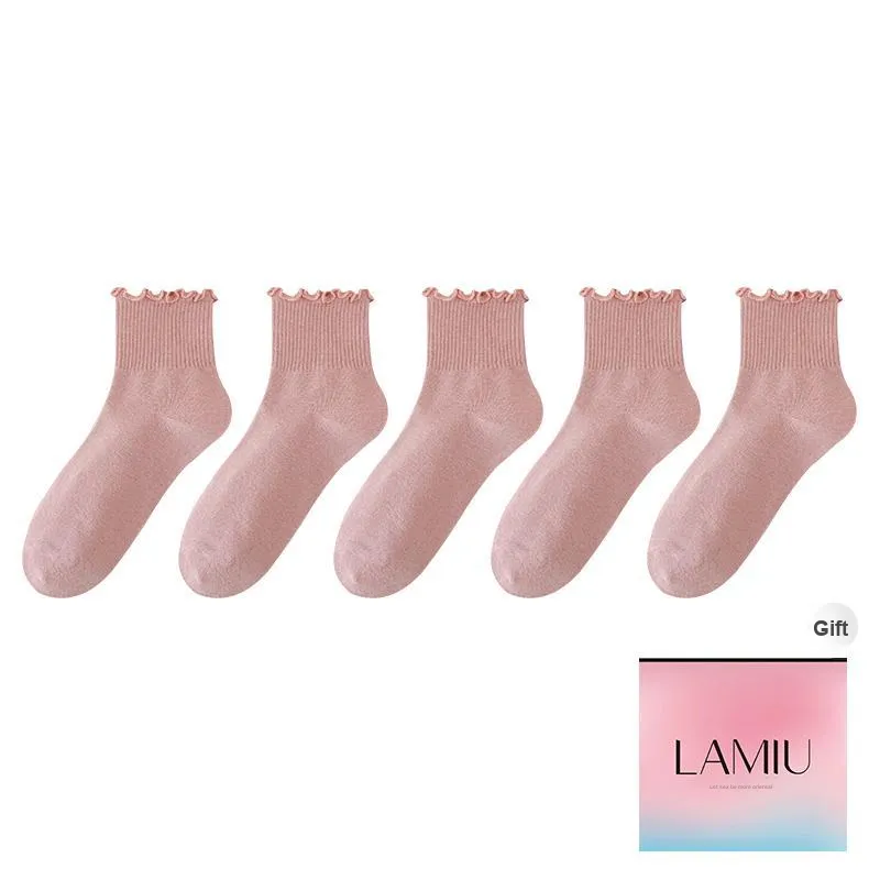 Lan Miao Mid Calf Socks Women's Shopping Bag 5 Pack-10