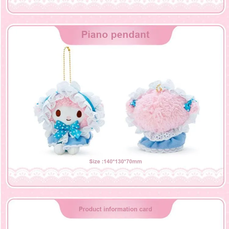 Sanrio Refined Lolita Dress Collection Sanrio Characters Piano Dolls Plush Pendant 13cm High-3
