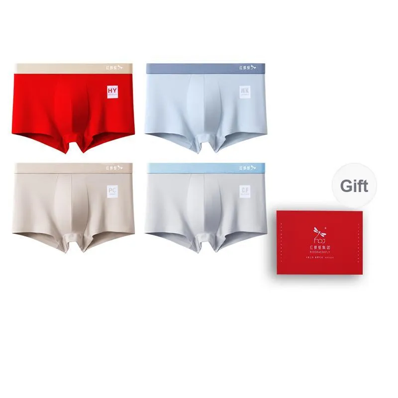RED DRAGONFLY Cotton Panties Men's 4 Piece Gift Box Sets-11