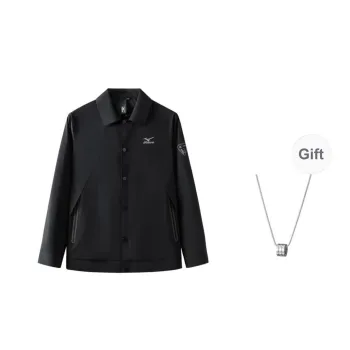 Mizuno Jackets Coats Men's Black Comes With Necklace