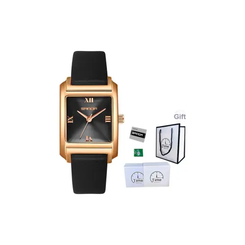 Sanda Кварцевый механизм ремешок из полиуретана женские часы золотой циферблат