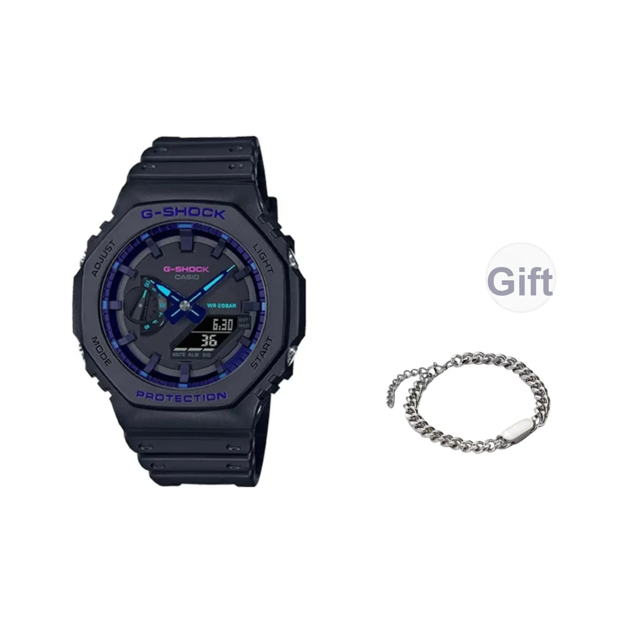 Часы SHOCK Кварц Механизм Мужские часы Черный циферблат